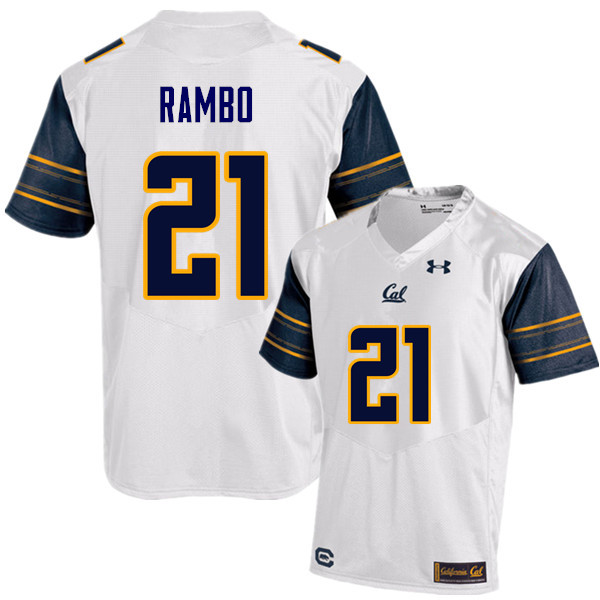 Men #21 Evan Rambo Cal Bears (California Golden Bears College) Football Jerseys Sale-White - Click Image to Close